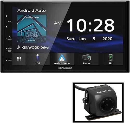 Kenwood DMX4707S - Receptor multimedia digital con pantalla táctil capacitiva de 6.8 pulgadas con Apple CarPlay y Android Auto (no reproduce CD)