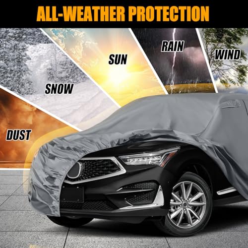 Image of Waterproof Premium Car Covers Replace for 2013-2025 Acura RDX, 10 Layers Heavy Duty with Cotton Liner Car Cover with Zipper Door, Windproof Bands for Snow Rain Dust Protection