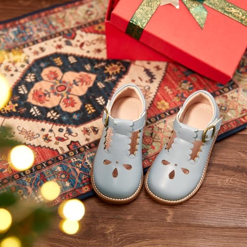 Image of GINFIVE Toddler Girls Dress Shoes Little Kids Flats School Mary Janes Shoes