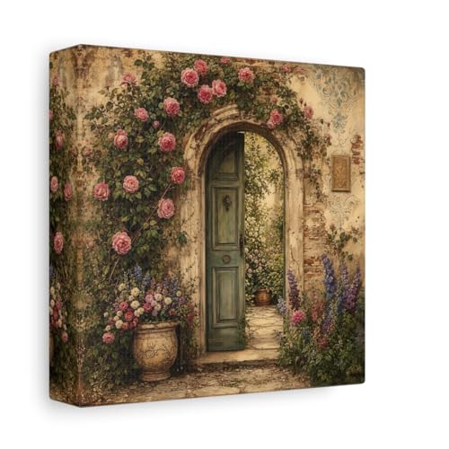 Toile arche de jardin vintage de 15x15 cm pour decoration de salon