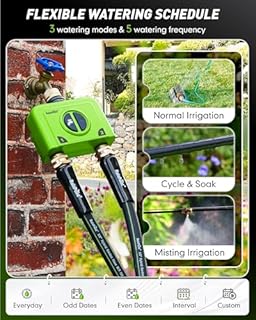 RAINPOINT WiFi Water Timer for Garden Hose, 2 Zone WiFi Sprinkler Controller, Smart Hose Timer Valve, Automatic Drip Irrigation System/Rain Delay for Garden/Lawn (Brass Inlet & Outlet, WiFi Gateway)