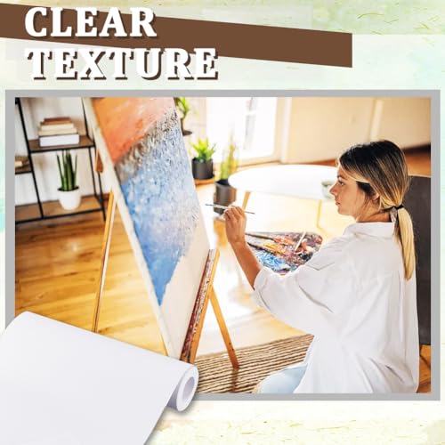 Miniatura 5 de Olycraft Rollo De Lona Blanca De 27.3cm X 5m Lona De Algodón Con Doble Imprimación Rollo De Lona De Algodón De 0.3mm De Grosor Para Proyectos De Arte De Pintura Al Óleo Y Acrílica