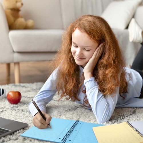 Blocs-notes à spirales pour écrire debout : lot de 6 cahiers rigides perforés 3 trous - 6