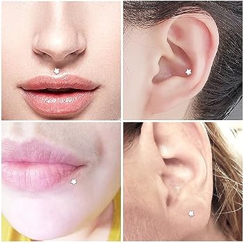 Labret Stachelkleid Push-in Bioflex & Acier 316L Zircone – 1,2 Mm – Flexible Hypoallergénique 6 Mm / 3 Mm