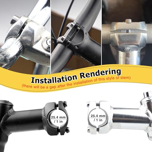 WEEROCK Bike Stem 25.4 * 22.2mm（1 * 0.87 Inch） Aluminum Alloy Gooseneck Shape Length 160mm(6.3 Inch) Bicycle Stem,Black