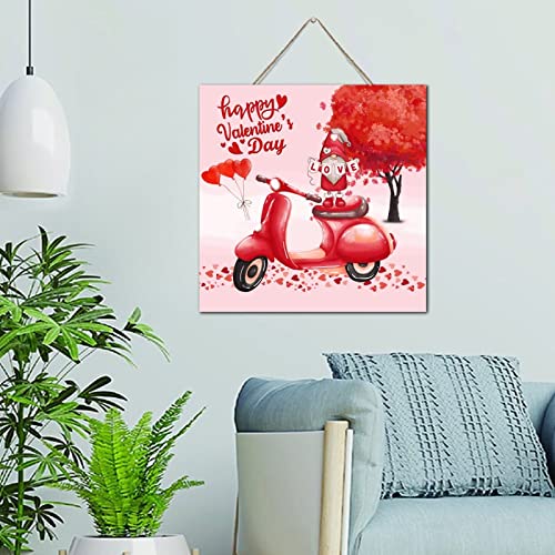 Plaque bois vieilli Saint-Valentin camion rouge haute qualité