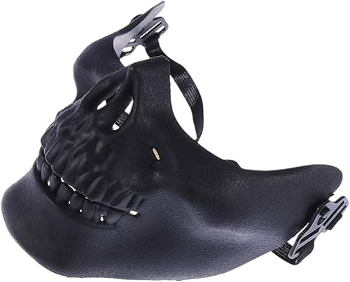 Miniatura 2 de EBTOYS Máscara de esqueleto de calavera máscara de esqueleto de media cara para Halloween, juego de caza, CS, fiesta de disfraces, mascarada, color