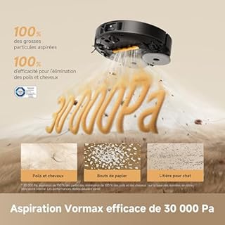 dreame L50s Pro Ultra Robot aspirateur Laveur, 30 000 Pa, 100 Jours de vidage Automatique, Nettoyage des serpillières à Haute température, Nettoyage des Bords et des Coins, Brosse Anti-enchevêtrement