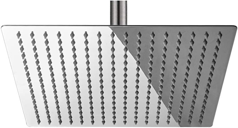 Qufa® Stainless Steel Trident Square Overhead Shower 12x12 Inches rain shower head for bathroom Without Arm, Mesh Shower filter built-in, Chrome, Polished Finish. (Ultra Slim, 12x12 Only Shower) (B0D9YGGL2Z) Amazon Price History, Amazon Price Tracker