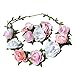 Produktbild Blumen Haarband I Haarschmuck Vintage zur Hochzeit Tracht Kommunion I Haarreif Blüten in Rosa Pink Weiß I Blumen Haarband längenverstellbar