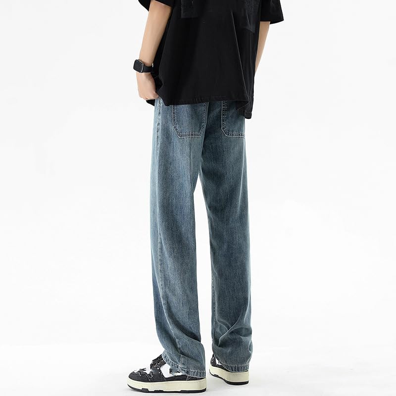 Men's Denim Pants Vintage Inspired Loose Fit Straight Leg Jeans4
