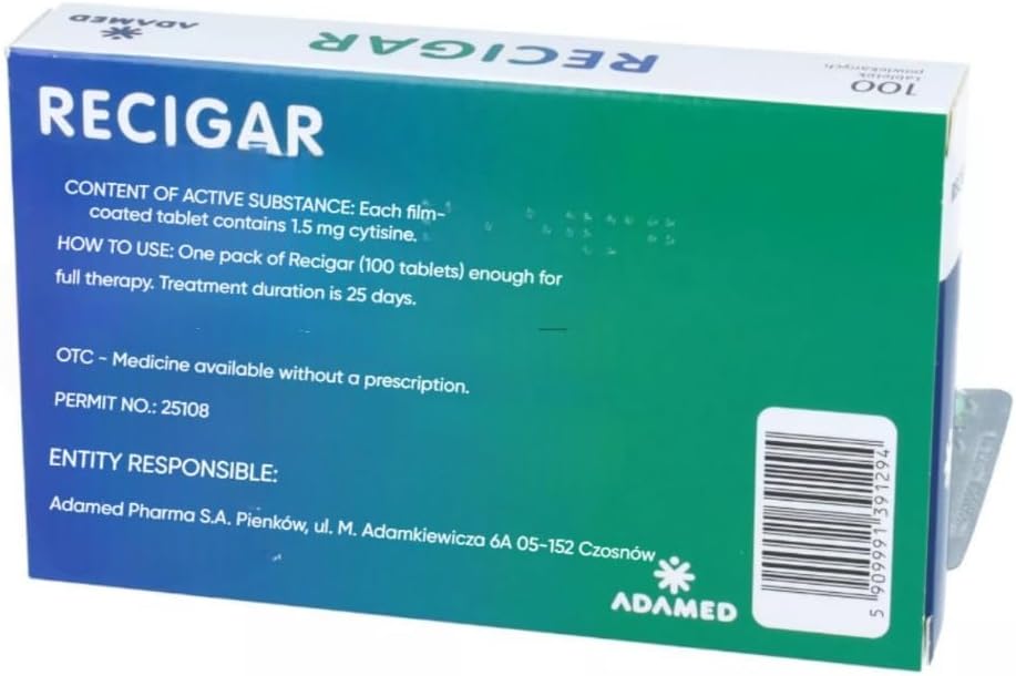 Stop Smoking Recigar 100 Tablets Cytisine