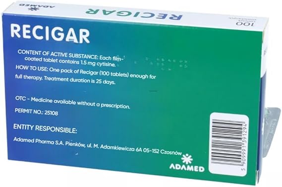 Stop Smoking Recigar 100 Tablets Cytisine