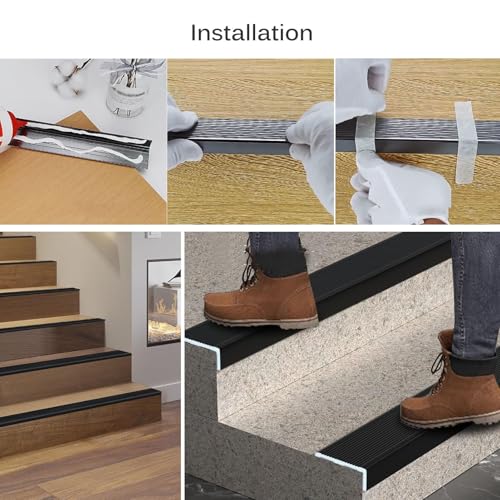 Escalera de aluminio contra desprendimientos en peldaños de azulejos y madera de 90 cm 7