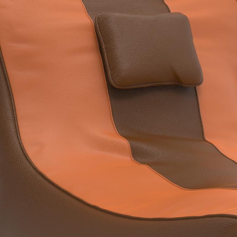 Image of Biggie Bean Bag with Beans Filled 6XL Zuno Lounger-Laziness Pro Max-Crafted for Comfort-Styled for Elegance with Free Cushion & Footrest (Matching Color : Leatherette Brown Tan-Brown)