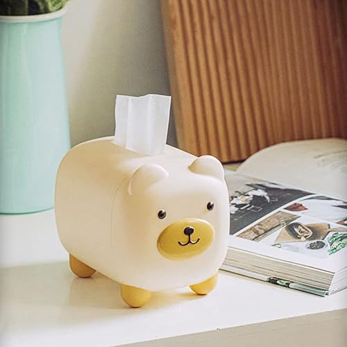 Miniatura 7 de Eforcase Caja de pañuelos de oso de dibujos animados, lindo soporte de pañuelos de anime, caja de pañuelos faciales de plástico, soporte de