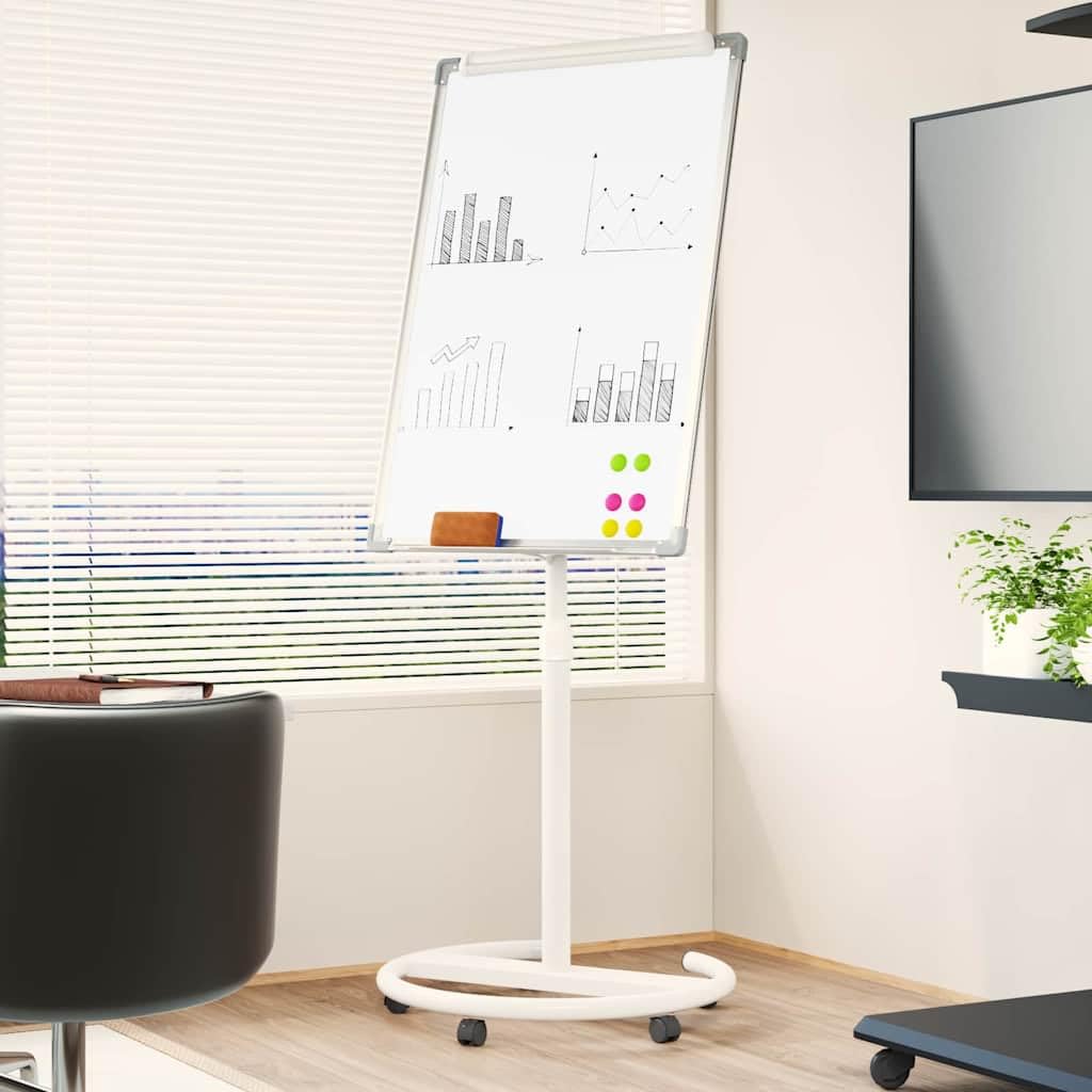 Generisch Magnetisches Whiteboard Grau und Weiß 62 x 62,5 x 197 cm EPS,Andere,Bürobedarf,Präsentationsbedarf,Ausstellungstafeln-42019278