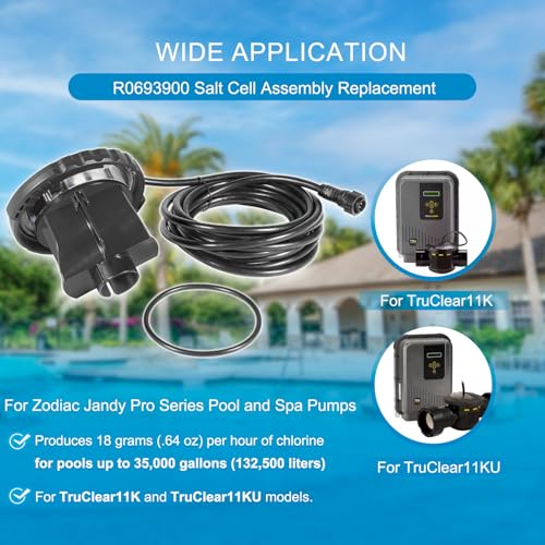 R0693900 Salt Cell Assembly Replacement for Jandy Pro Series TruClear TRUCLEAR11K and TRUCLEAR11KU Swimming Pool and Spa Salt Water Chlorine Generator System