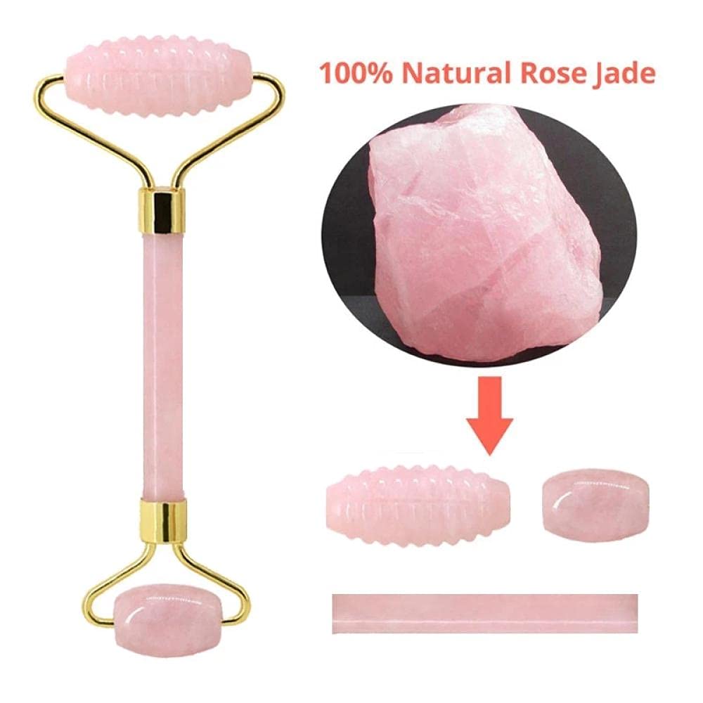 Gouache grattoir pour le visage jade roller massage GUA SHA Retour Scratcher GUA SHA Board Rose Quartz Jade Jade Tête Roller Tête Massagers Outils-bleu