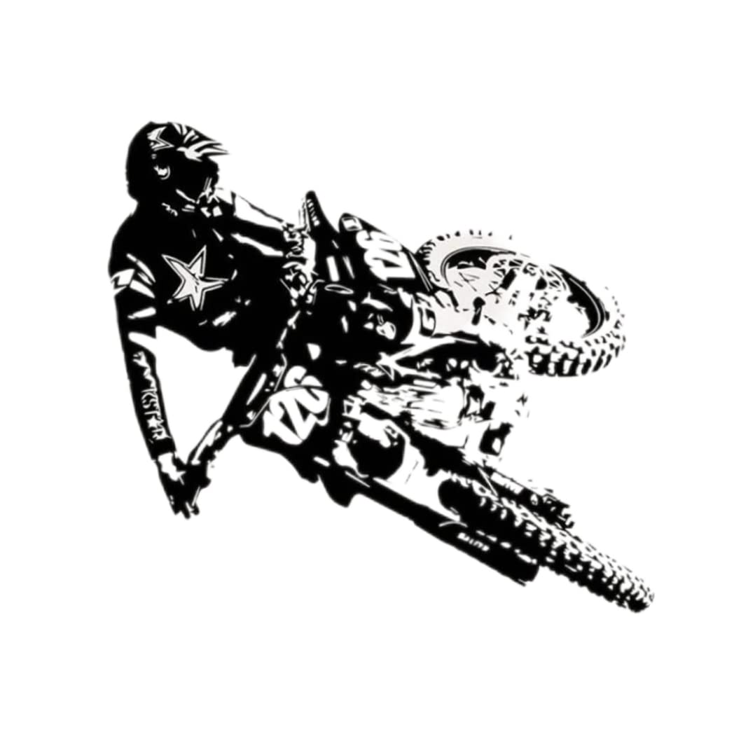 Calcomanía de pared de motocross de cross 74 x 79 cm para dormitorio de niños sala de juegos arte de pared deporte extremo PVC adhesivo para ventana