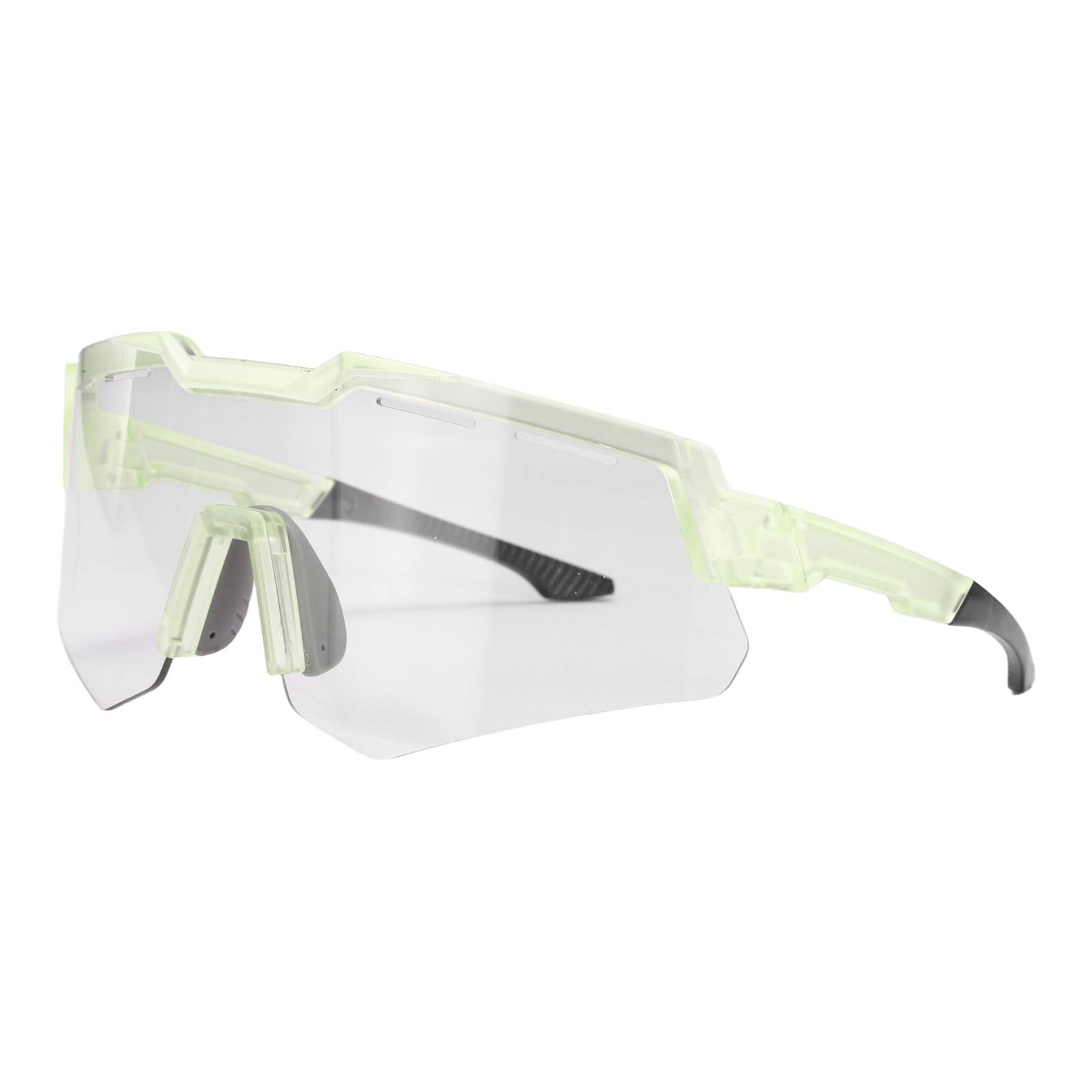 sourcing map Sport Sunglasses Cycling Polarized Sun Glasses for Men Women Mountain Bike Driving Fishing Running, Clear Gray/Green