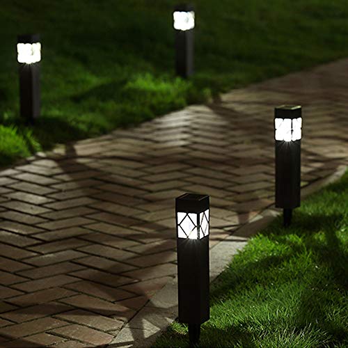 Kit 4 Luminária Solar Balizadora Jardim Led Branco Quente