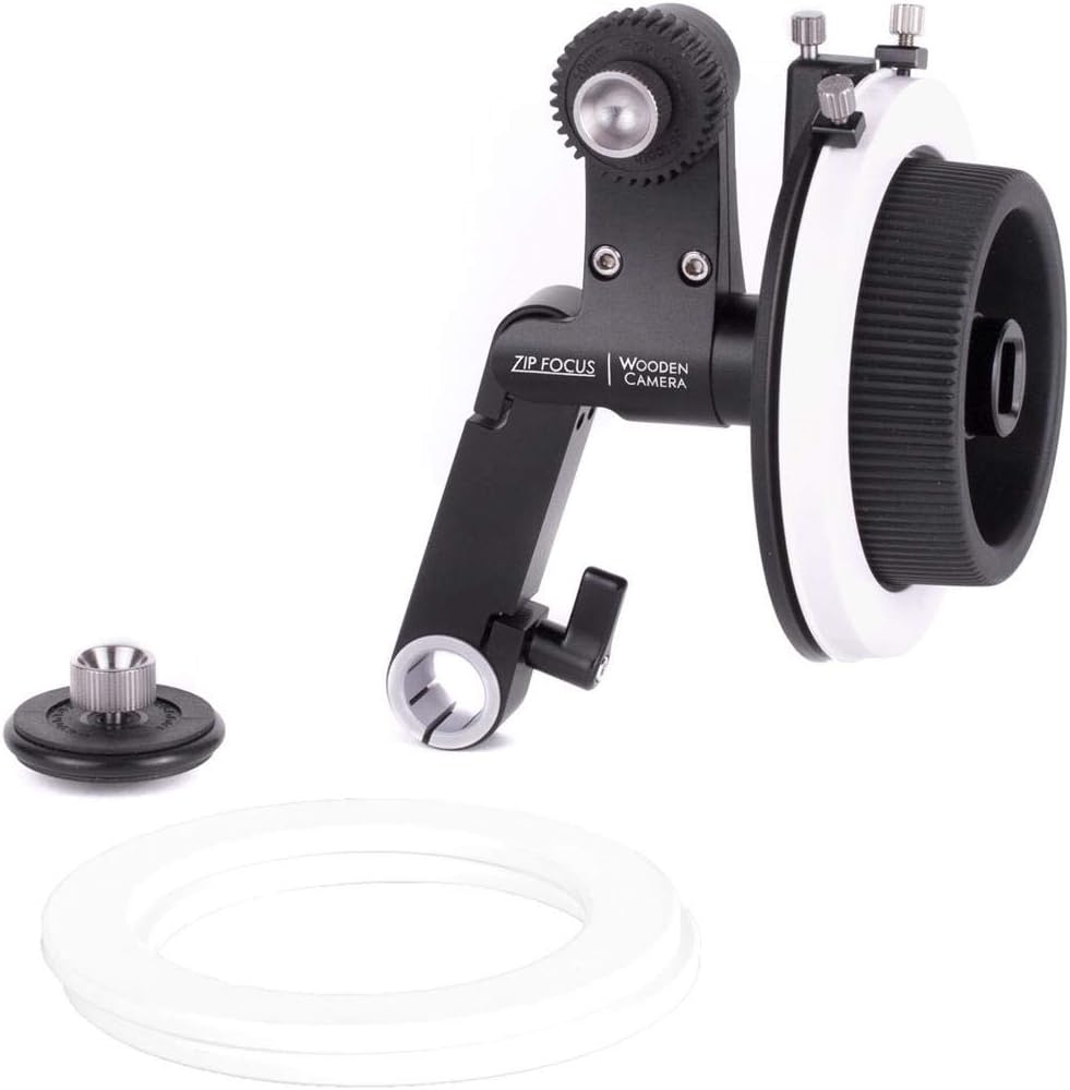 Wooden Camera Zip Focus, Single Rod 19mm/15mm Studio Follow Focus with 1:1 Gear Ratio, .8 Mod Cine Lens Gear and Friction Gear, Fits All Lenses