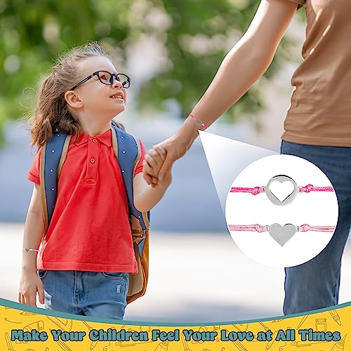 Image of Back to School Supplies, First Day of Kindergarten Bracelet, Back to School Bracelet Mommy and Me, Prek Matching Wish Bracelets Set, Adjustable Bracelet for Boys Girls Gifts Stuff Bulk