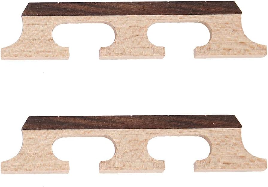 BnineteenteamBanjo Wooden Bridge, 5-String Banjo Rosewood Bridge Accessories 2Pcs A Set Playing Accessories