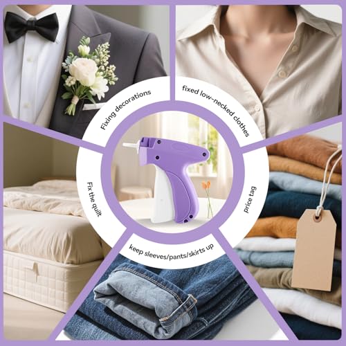 Portable Stitch Gun for Clothes, Micro Handheld Quick Clothing Fixer & Stitchy Tagging Gun, Sewing Kit with 6 Needles, 1000 Black & 1000 White Fasteners - Image 4