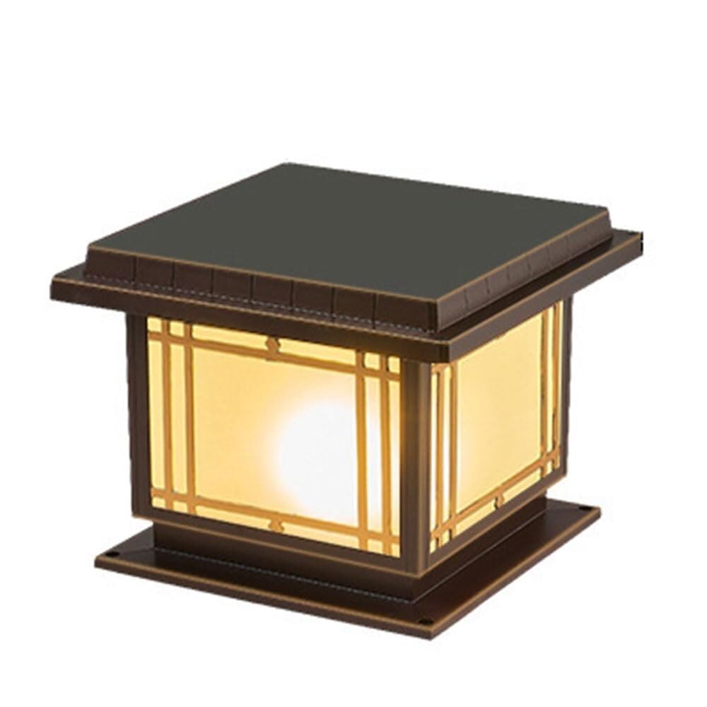 TAIYUESHAN E27 Stigma Lantern Bright Retro Modern Pillar Light Hollow Creative Post Lights Hard Wired Street Lamp 10.2In Torch Lighting Fixture for Villa Courtyard Park Lawn One Color 26cm