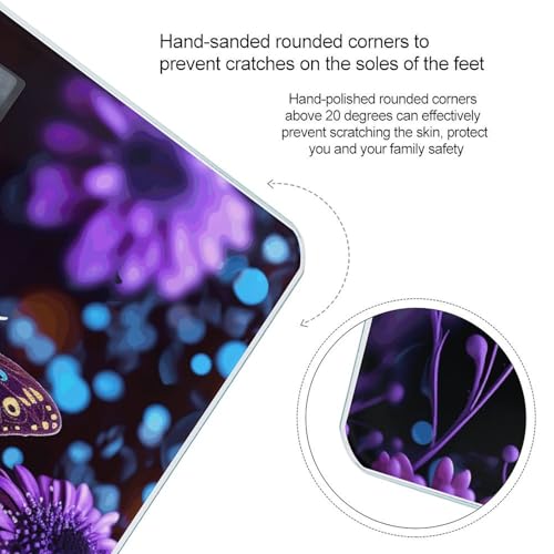 Báscula Digital de Baño con Diseño Morado de Mariposas miniatura 4