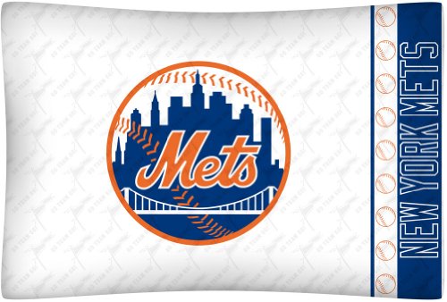 MLB New York Mets Micro Fiber Pillow Case Logo