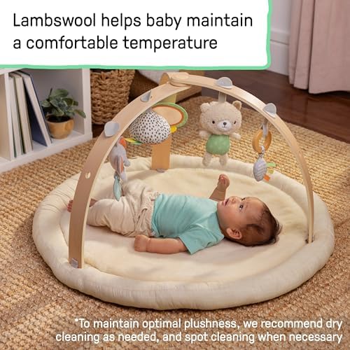 Ingenuity Every Season Pelüş Kuzu Yünü Bebek Oyun Jimnastik Ve Oyun Matı, Nefes Alabilir, Yüz Üstü Geçirilen Zaman Matı, 0 Aylık Ve Daha Büyük Bebekler İçin, Natürel - Görsel 4
