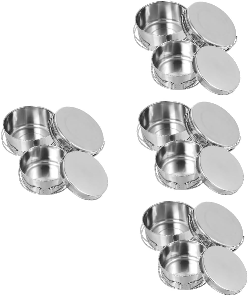 Stainless Steel Cooking Utensils Pots Outdoor Pan Camper Stackable Picnic Portable Camping Skillet