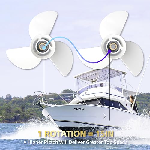 Image of BOLT&GYRE Outboard Boat Propeller OEM Aluminum, Fit Yamaha Engines 60-130HP, 15 Spline Tooth
