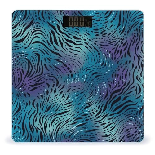 Báscula Digital de Baño Estampado Cebra Azul 400 lb miniatura 1