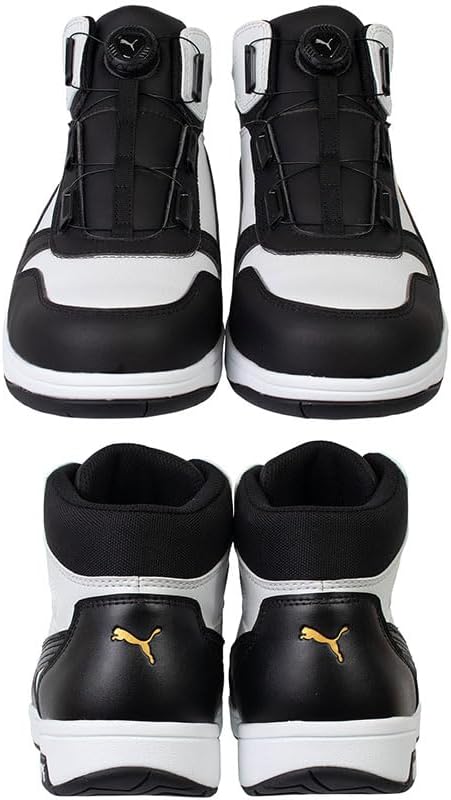 プーマ安全靴#63.212 26.5cmフロントコートブラック＆ホワイトミッド PUMA（プーマ） 安全靴 PUMA SAFETY フロントコート ディスク ミッド