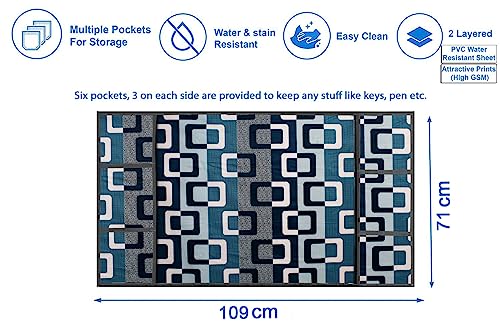Image of Stylista Refridgerator top Cover Suitable for Samsung RR21C2F24UZ /HL, 189 Liter Fridge, Dimension (WXD) 71x109 CM, Lattice Pattern Blue