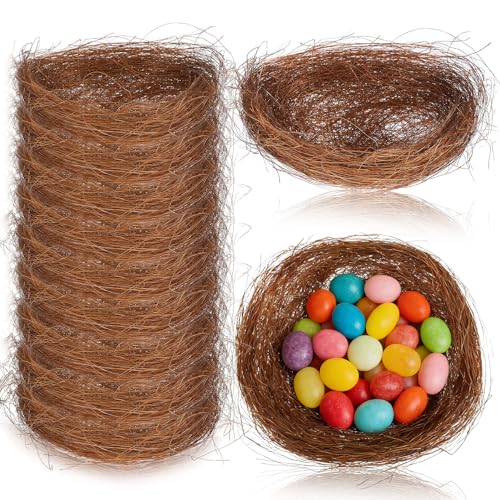 Yardwe Lot de 16 Nids d'Oiseau Artificiels 12 CM pour Décoration de Pâques et Bricolage Artisanat Cage à Oiseaux ou Jardin