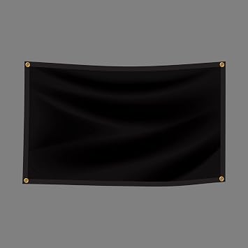 BannerBuzz Blank Vinyl Plain Banner, 11 Oz Waterproof Lightweight Foldable DIY PVC Flex, Schools Home Office Store Advertising Indoor Outdoor Use, Hemmed Edges with Grommets 10W X 4H, Black