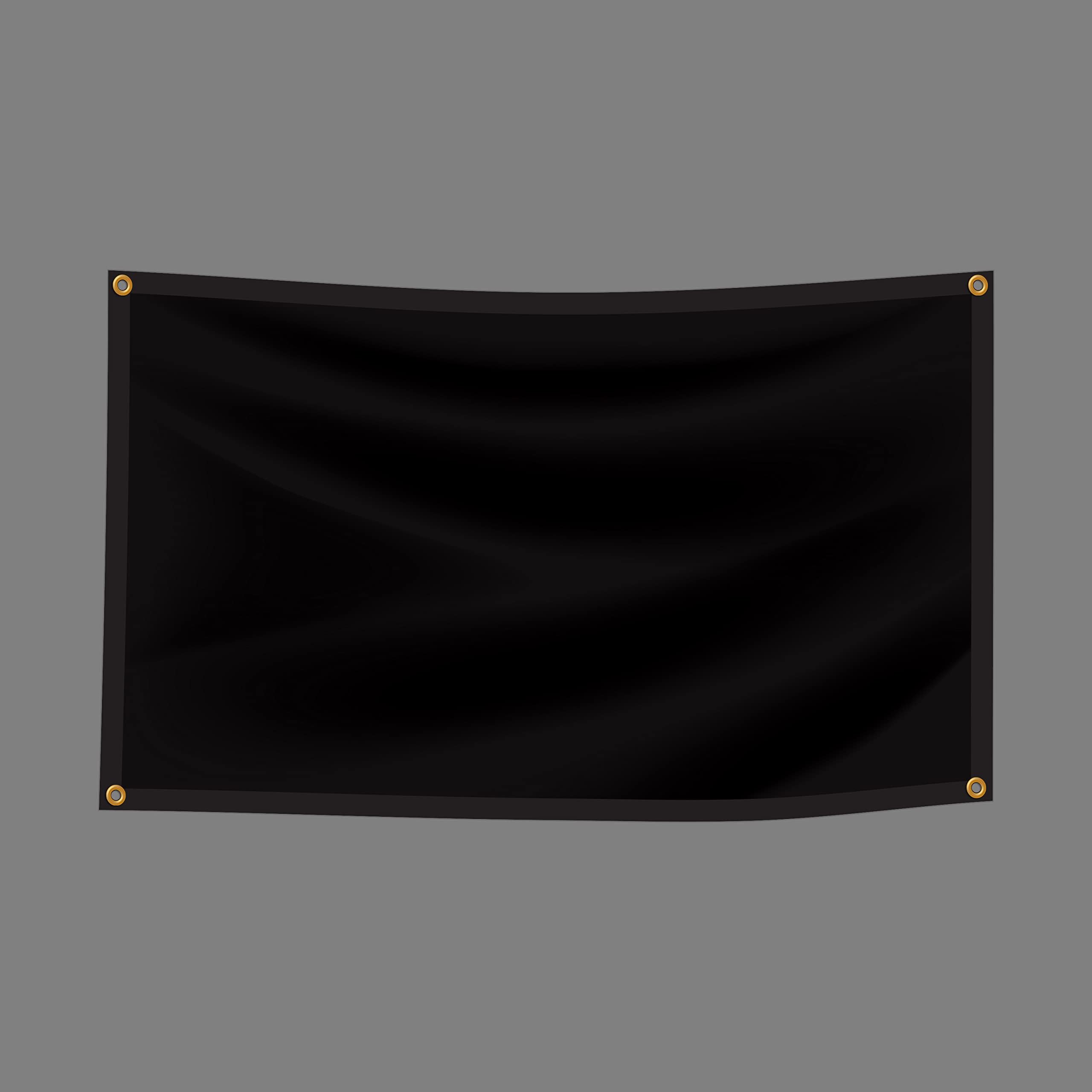BannerBuzz Vinyl Banner, Blank Banner, PVC Flex, 11 oz, Hemmed Edges with Grommets, Single Sided Print, Full Color 600DPI Eco Solvent Printing (6' W X 2' H, Black)