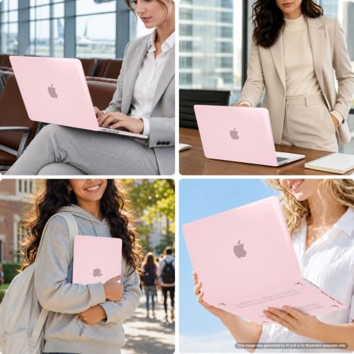 Image of MOSISO Compatible with MacBook Pro 14 inch Case 2025 2024 2023 2022 2021 M5 M4 M3 M2 M1 A3434 A3112 A3185 A3401 A2918 A2992 A2779 A2442, Hard Shell&Keyboard Cover&Screen Film&Pouch,Rose Pink