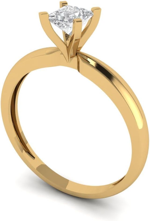 Clara Pucci 14K Solid Gold Engagement Ring for Women | 0.5 cttw Moissanite