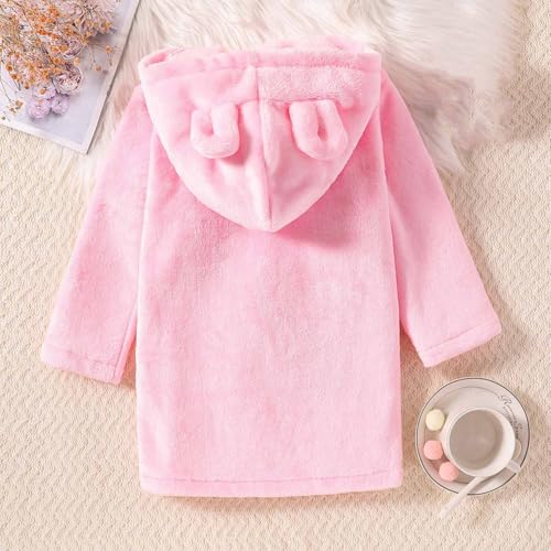 Soft Fleece R𝐨be for Toddler Cute Hoodie Shorts Bathr𝐨be with Belt Open Front L𝐨ungewear n𝐢ghtgowns 𝐏ajamas R𝐨be2