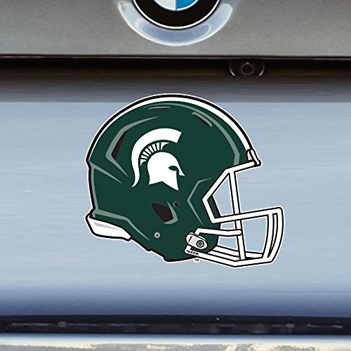 Image of Collegiate NCAA Car Decal Made from Premium Weatherproof Vinyl (Michigan State Football Helmet)