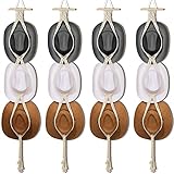 Hat Organizer Bohemian Hat Wall Hanging Wooden Hat Hooks Boho Hat Hangers for Wall Hanging Hat Display Hand Weaving Hat Rack Decorative Cap Holder for Wide Brim and Fedoras Baseball Caps (4 Pieces)