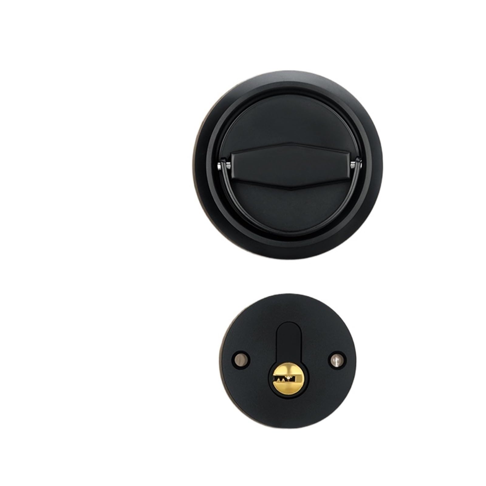 Poignée de porte coulissante encastrée circulaire inox pour meuble et tiroir