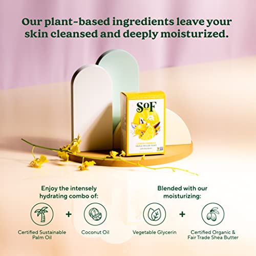 Lemon Verbena Bar Soap By Sof Body Care (Formerly South Of France Body Care) | Triple-Milled Soap With Shea Butter + Essential Oils| Vegan, Non-Gmo Body Soap | 6 Oz Bar | 6 Bars #TOP3