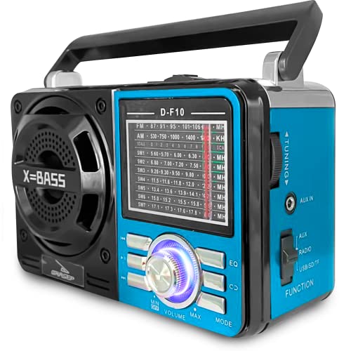 Rádio Retro Vintage AM FM Portátil Com USB MP3 Caixa Som Amplificada Microfone Excelentes Graves Ent